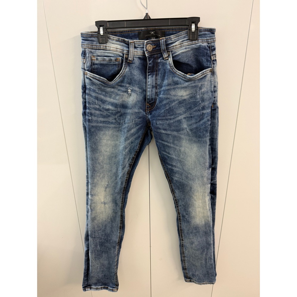 Jordan Craig Legacy Edition Mens Slim Fit Distressed Blue Jeans Acid Wash 32x32